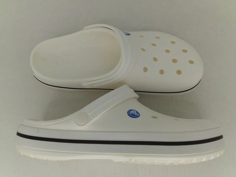 Crocs Unisex Crocband Clog Sandals, White, Men's 10/Women's 12