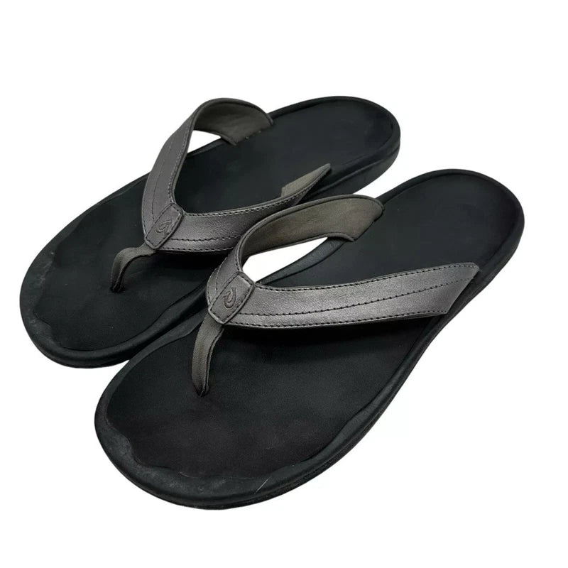 Olukai Ohana Womens 10 Toe Thong Sandals Slip On Beach Shoes Leather