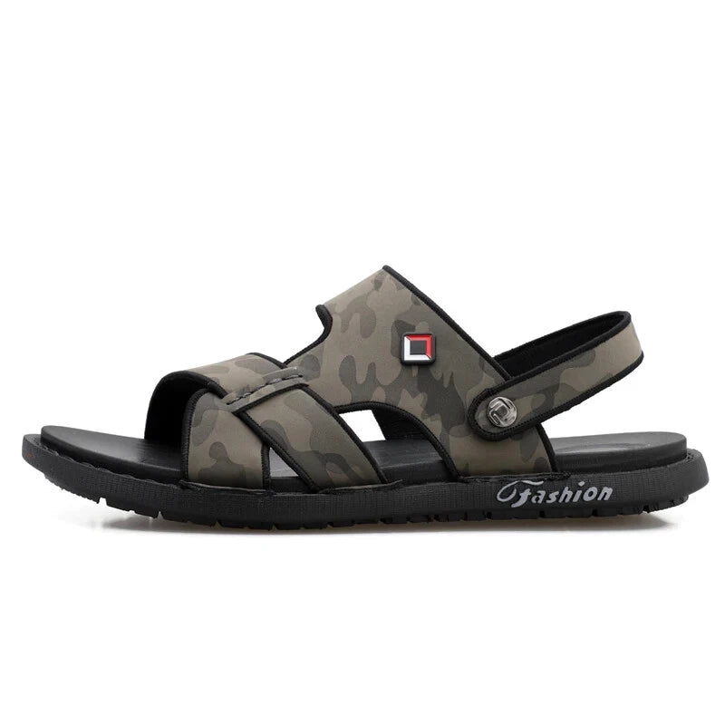 Outdoor Sandals Mens Slippers Fashion Breathable Beach Sandals Leather Sandalias