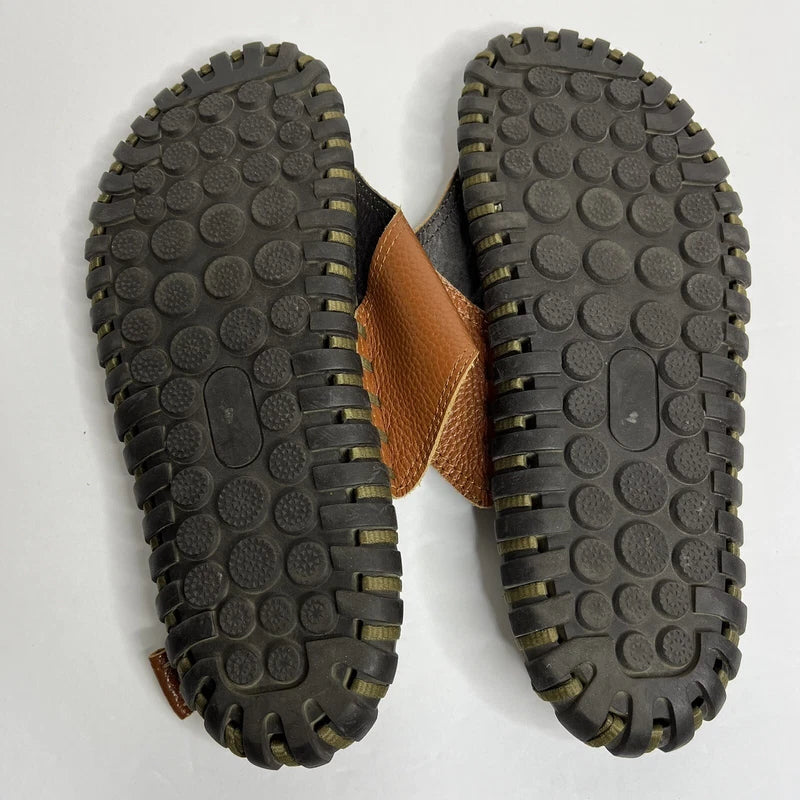 Men Sandals FauxLeather Flip Flops Size 8.5 Casual Slippers Open Toe Beach Shoes