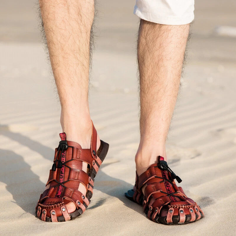 Men Closed Toe Sandals Summer Sports Walking Beach Shoes Casual Outdoor Slippers