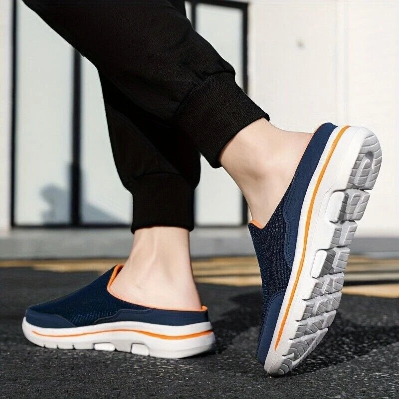 Men's Slip-on Mules Half Sneakers Casual Walking Shoes Outdoor Backless Sneakers