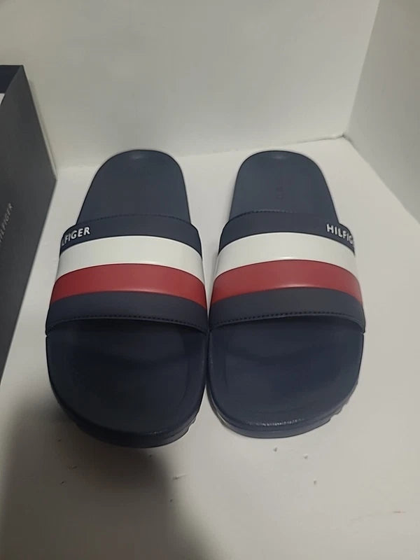 Men's Tommy Hilfiger Casual Designer Striped Slippers Rozi Slide Sandals