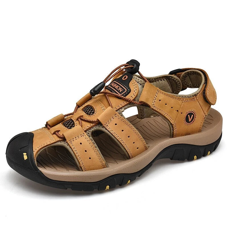 Men's Sandals Genuine Leather Beach Slippers Casual Shoes Outdoor Sneakers