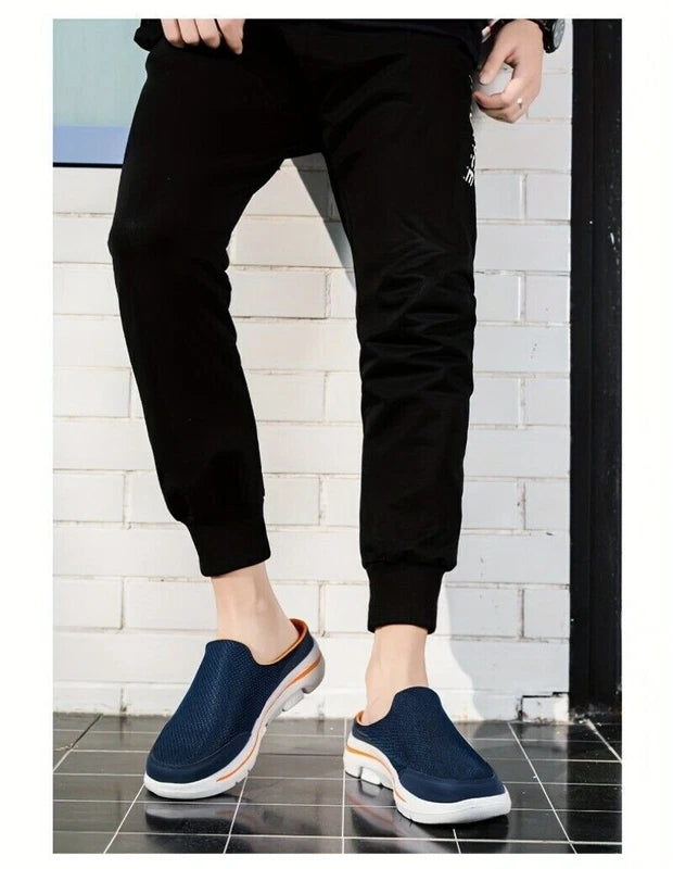 Men's Slip-on Mules Half Sneakers Casual Walking Shoes Outdoor Backless Sneakers
