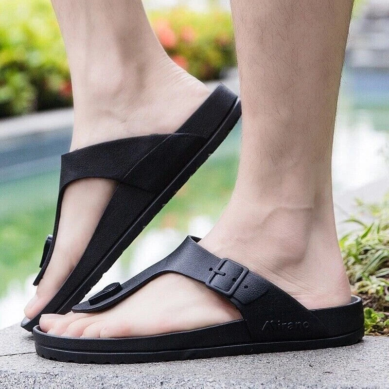 Fashion Men Sandals Summer Beach Slippers Slip On Flats Slides Casual Shoes