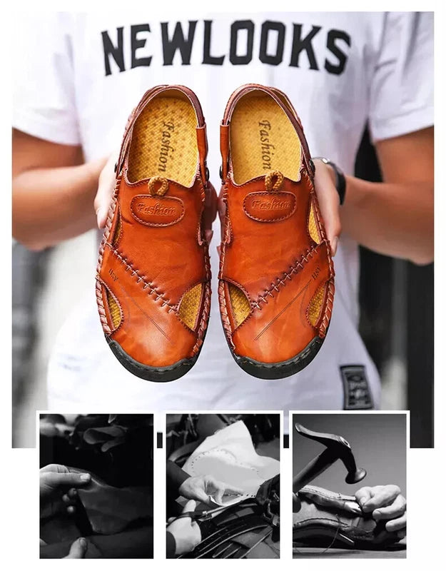 Summer Sandals Men Leather Slipper Outdoor Sneaker Beach Rubber Trekking Sandals