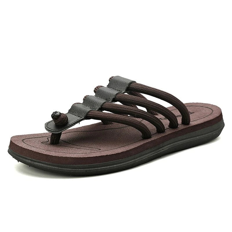 Chanclas De Verano Para Hombre Zapatos Planos Transpirables Cómodos Playa Casual