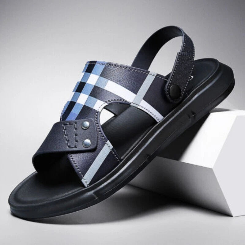 Summer Men Casual Leather Sandals Sports Beach Shoes Soft Home Slippers US