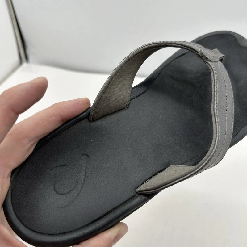 Olukai Ohana Womens 10 Toe Thong Sandals Slip On Beach Shoes Leather
