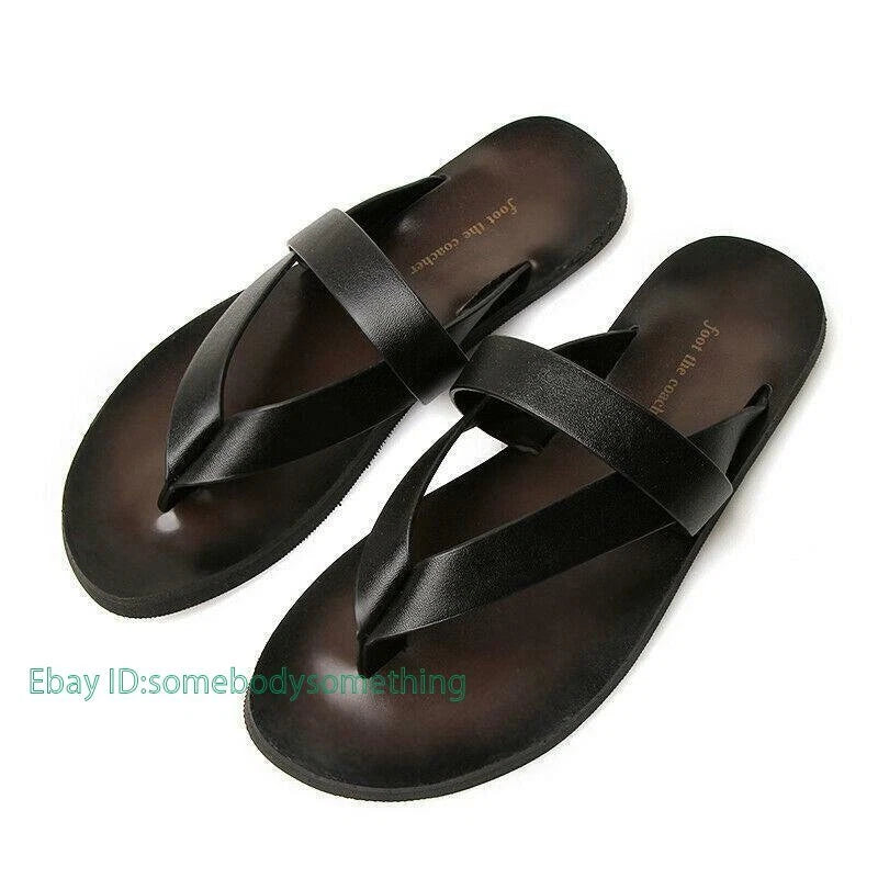 Summer Fashion Mens Beach Outdoor Leather Sandals Strap Shoes Anti-slip Slippers