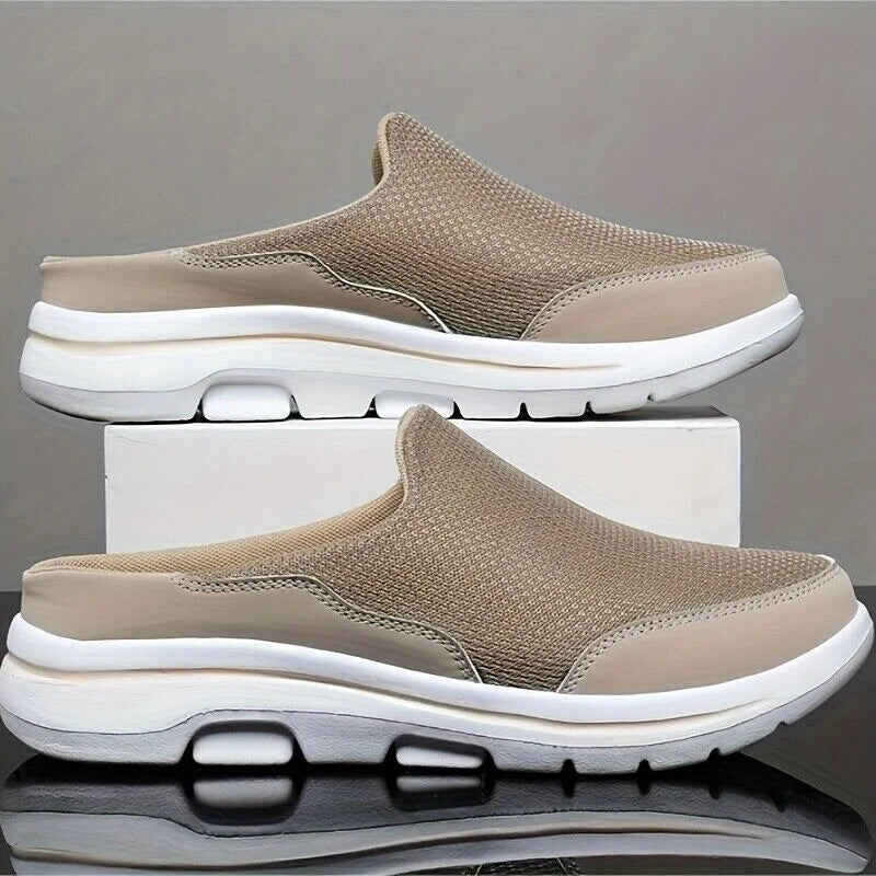 Men's Slip-on Mules Half Sneakers Casual Walking Shoes Outdoor Backless Sneakers