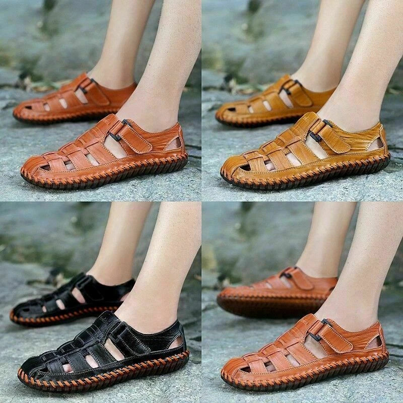 Men's Hiking Sandal Fisherman Beach Shoes COW Leather Sandals SLIPPER SD099