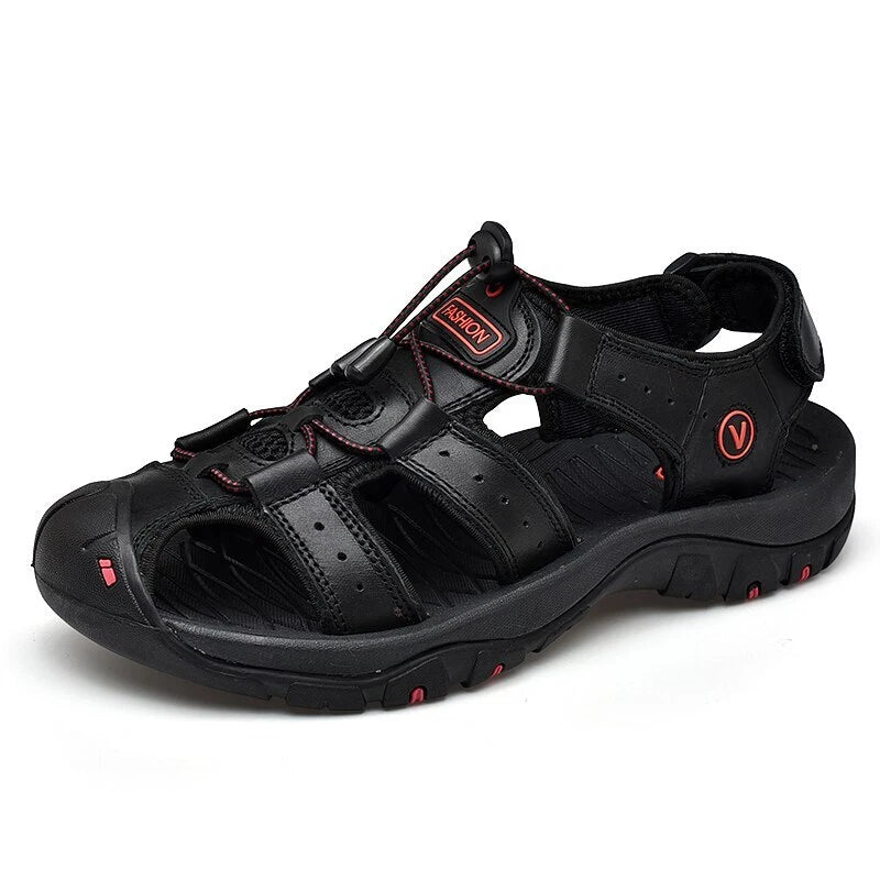 Men's Sandals Genuine Leather Beach Slippers Casual Shoes Outdoor Sneakers