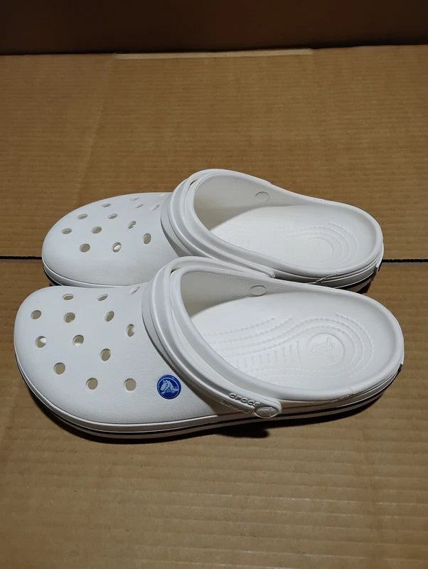 UsedLikeNew_Crocs Men's and Women's Crocband Clog, White, 12 Women/10