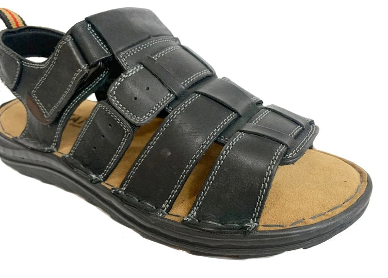 Mens Leather Sandal Shoe Casual Comfort Outdoor Sport Fisherman Slippers Diego-6