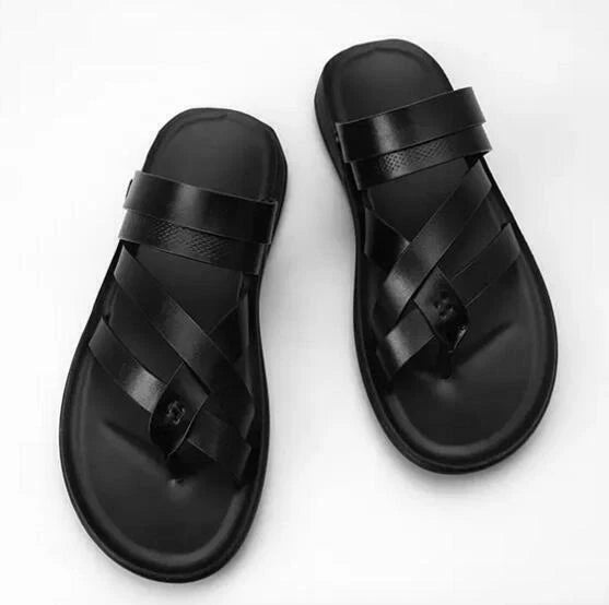 Mens Roman Casual Shoes Beach Flats Sandals Flip Flops Summer Strappy Slippers