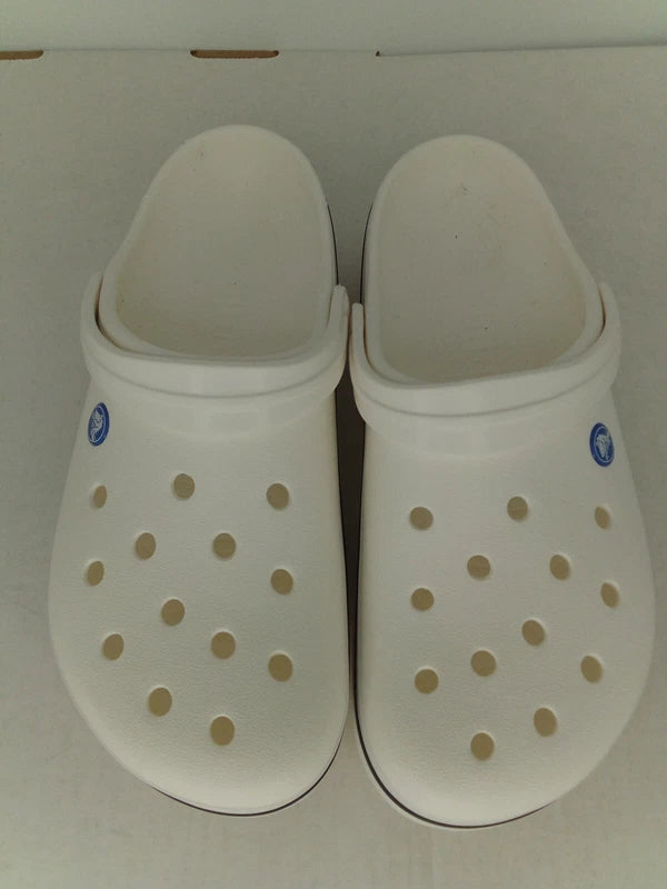 Crocs Unisex Crocband Clog Sandals, White, Men's 10/Women's 12