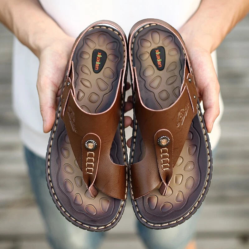 Summer Men's Sandals Flat Beach Slippers Outdoor Non-slip Sneakers