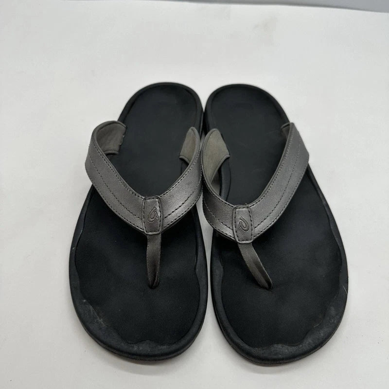 Olukai Ohana Womens 10 Toe Thong Sandals Slip On Beach Shoes Leather