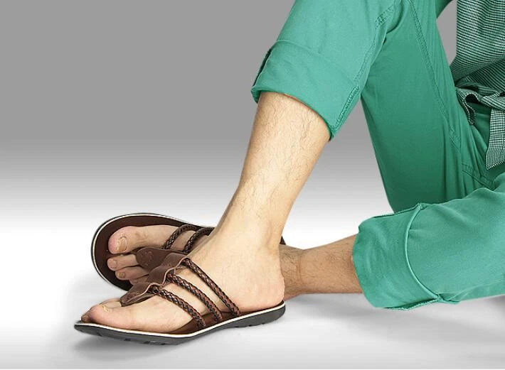 Summer Beach Men Leather Slipper Strappy Flat Roman Shoes Slingback Thong Sandal