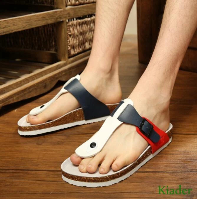 Fashion Mens buckle flat comfy casual slippers slingback beach Summer sandals sz