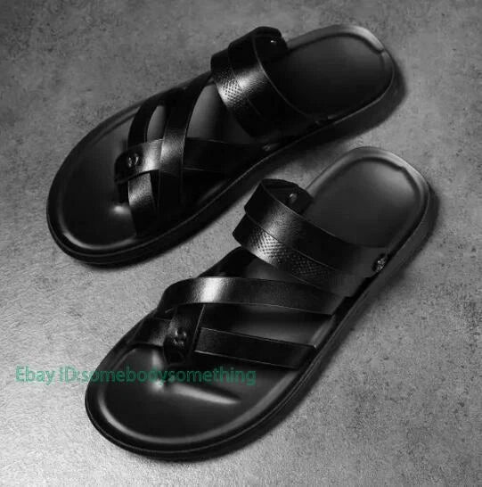 Mens Roman Casual Shoes Beach Flats Sandals Flip Flops Summer Strappy Slippers