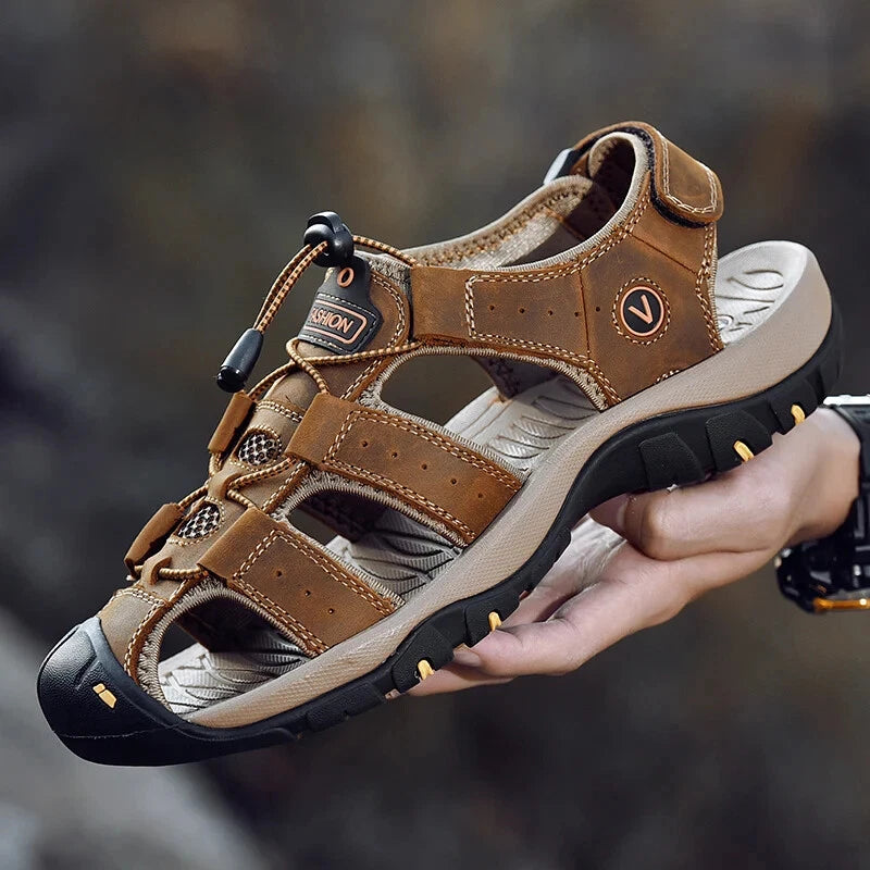 Summer Men's Sandals Breather Toe Outdoor Hiking Slippers Beach Wading Shoes