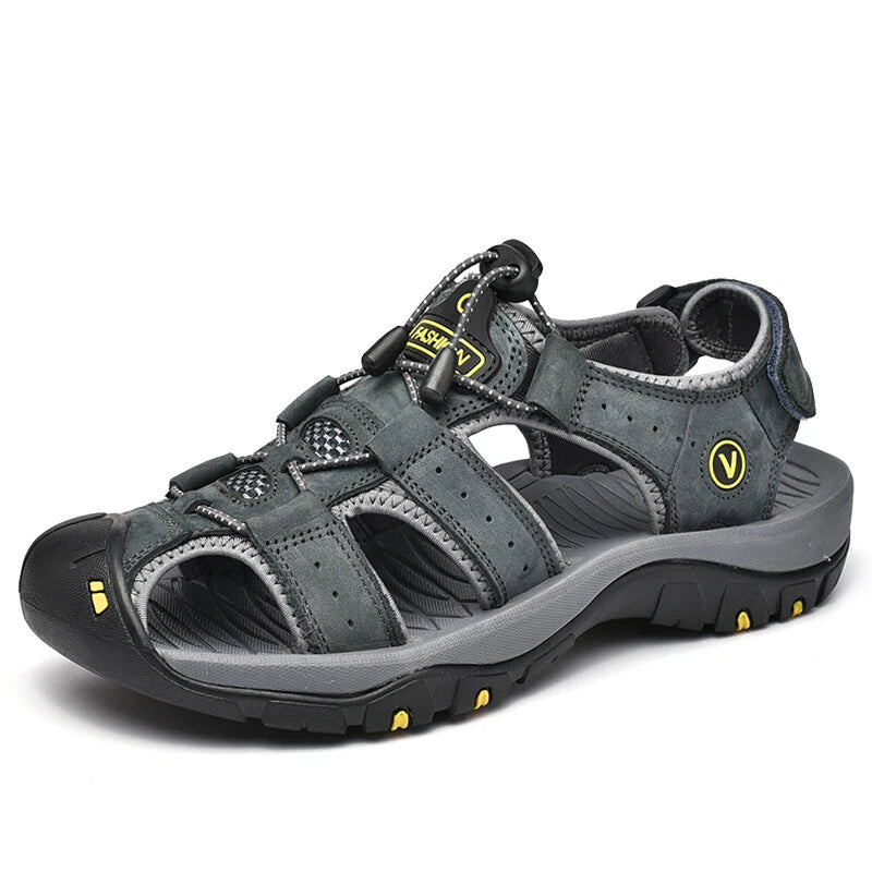 Genuine Leather Men's Casual Sandals Hiking Rome Beach Garden Slippers Sneakers