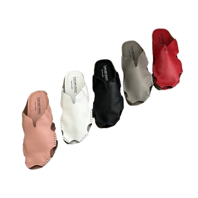 Men's Summer Beach Leather Sandals Closed Toe Slippers Outdoor Casual Shoes US10