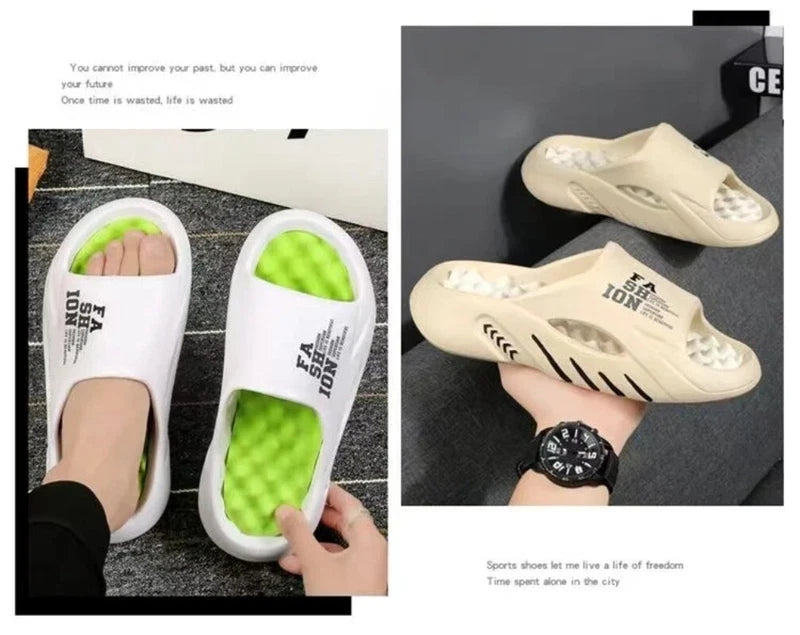 Summer Men Massage Slippers Sides Indoor Outdoor Sandals Beach Casual Shoes