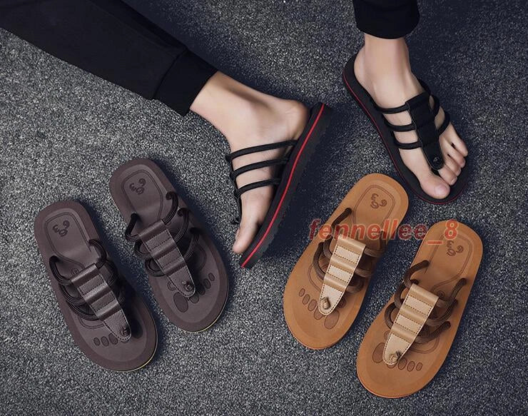 New Mens Thongs Flat Flip Flops Slippers Strappy Summer Beach Sandals Soft Shoes