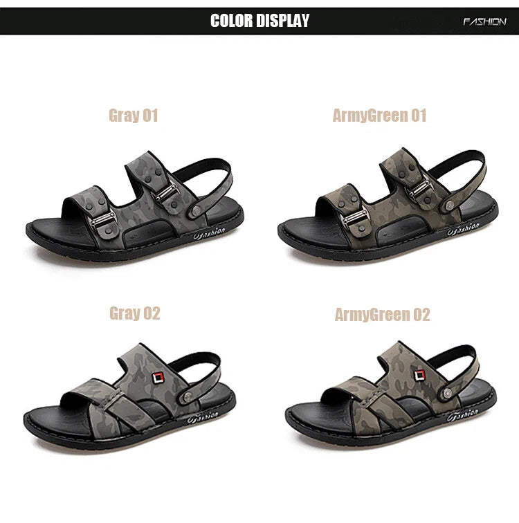 Outdoor Sandals Mens Slippers Fashion Breathable Beach Sandals Leather Sandalias