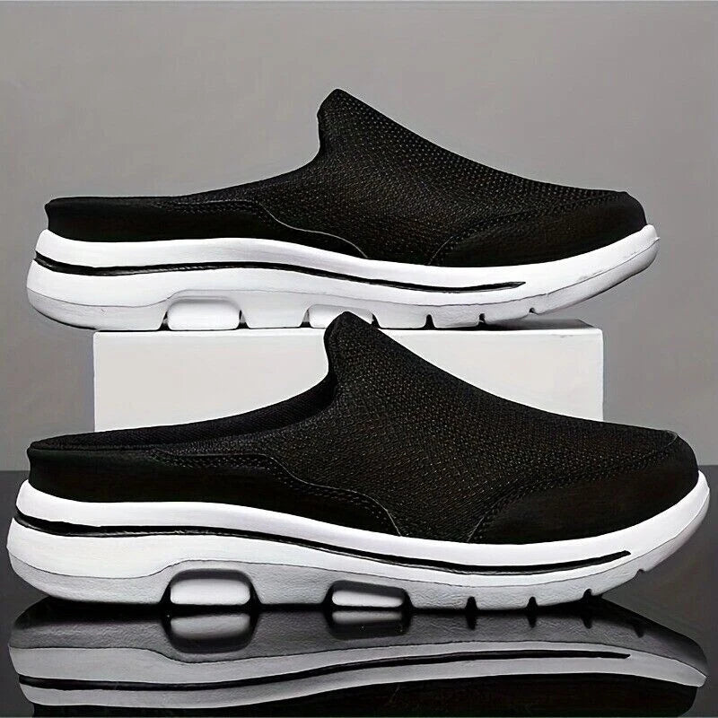 Men's Slip-on Mules Half Sneakers Casual Walking Shoes Outdoor Backless Sneakers