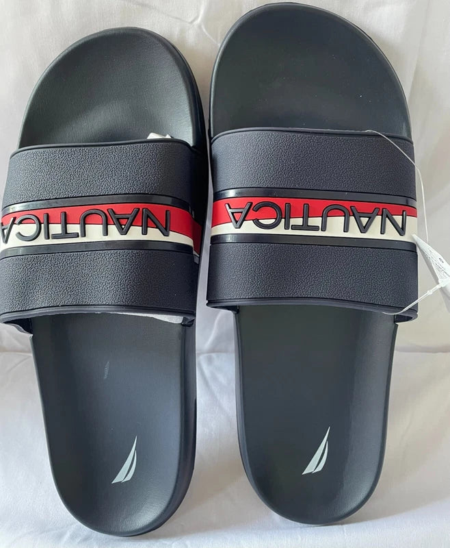 Nautica Men's Slipper STONO 2 Comfort Flip Flop in Navy and Red, Size 12 US