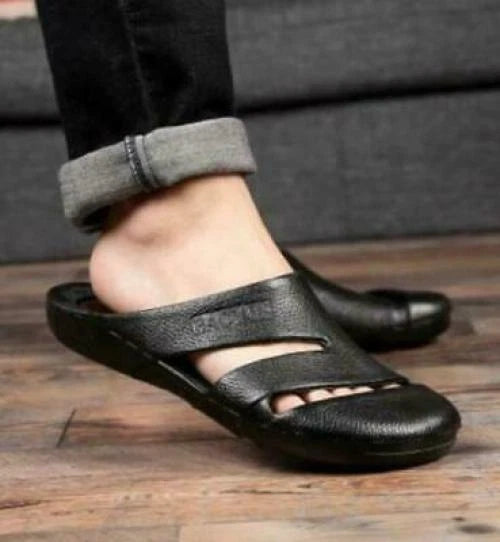 Mens Faux Leather Closed Toe Mules Slippers Summer Beach Slides Sandals Shoes