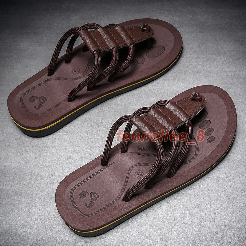 New Mens Thongs Flat Flip Flops Slippers Strappy Summer Beach Sandals Soft Shoes