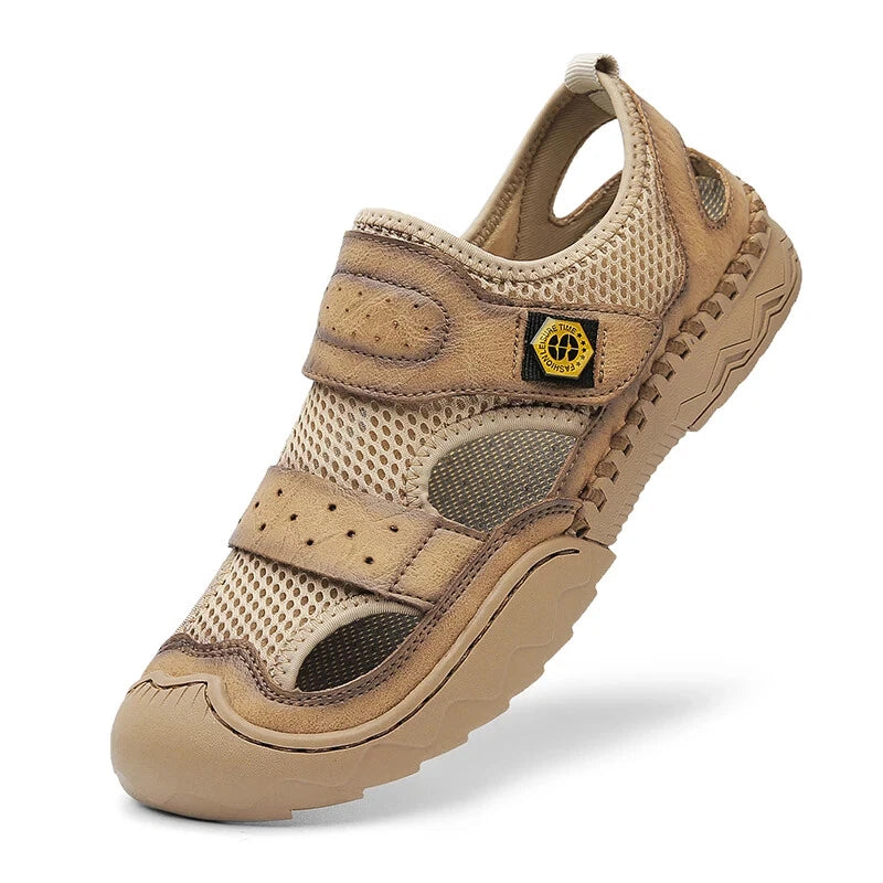 Classic Summer Large Size Men's Sandal Leather Slippers Breathable Beach Sandals