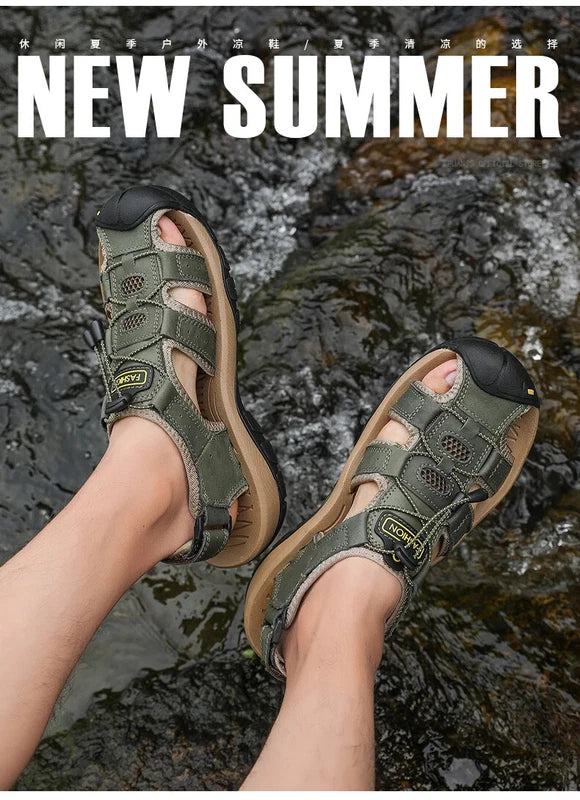 Sandals for Men Summer Outdoor Beach Shoes Casual Womens Leather Sneakers