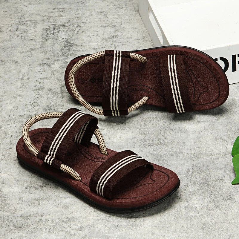 Men's Summer Beach Strap Gladiator Flat Sandals Casual Slippers Shoes Flip Flops