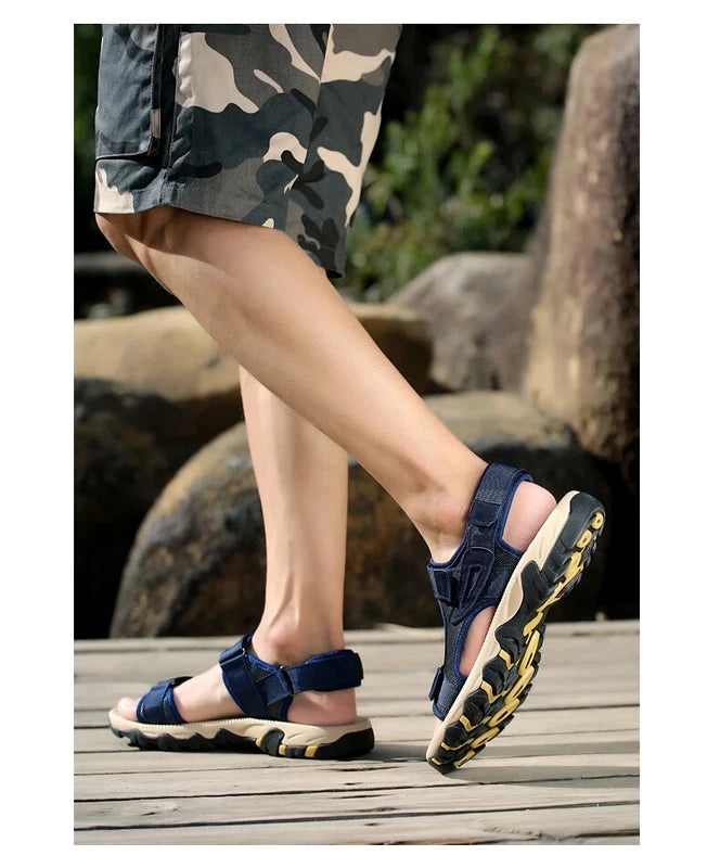 Sandals for Men Genuine Leather Beach Slippers Outdoor Comfort Walking Boots