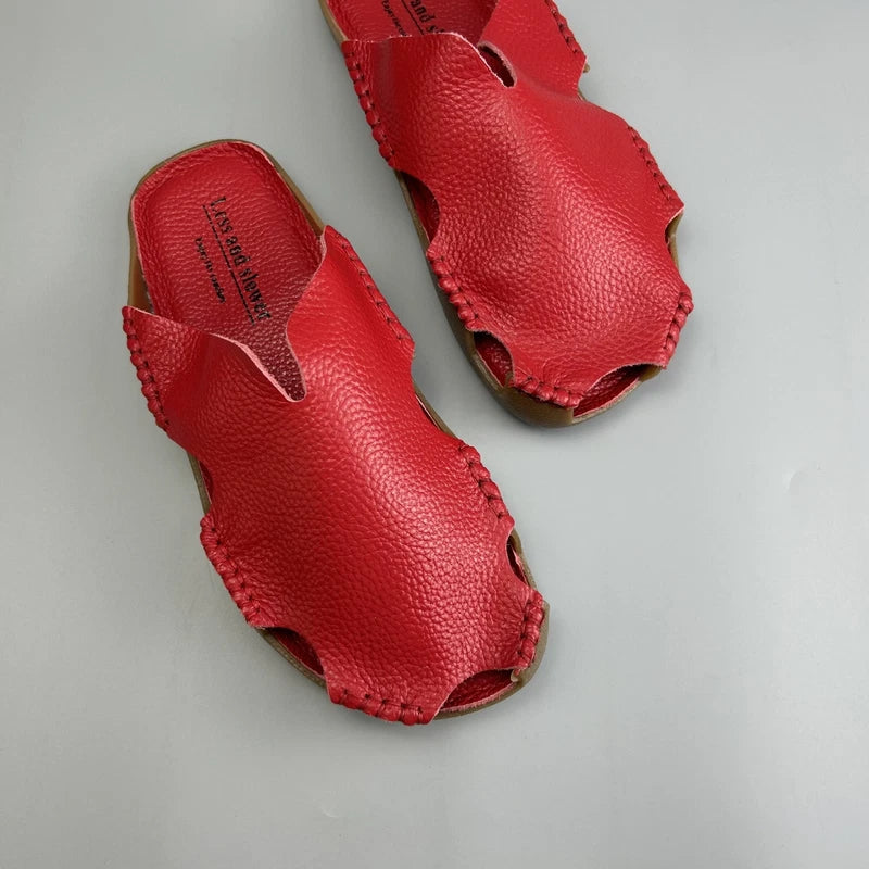 Men's Summer Beach Leather Sandals Closed Toe Slippers Outdoor Casual Shoes US10