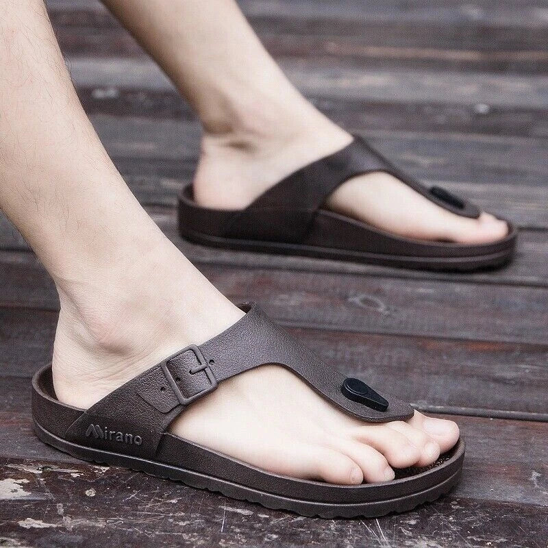 Fashion Men Sandals Summer Beach Slippers Slip On Flats Slides Casual Shoes