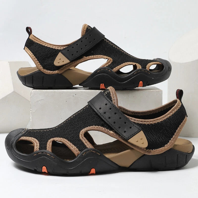 Summer Mens Sandals Soft Leather Casual Slippers Comfortable Beach Roman Sandals