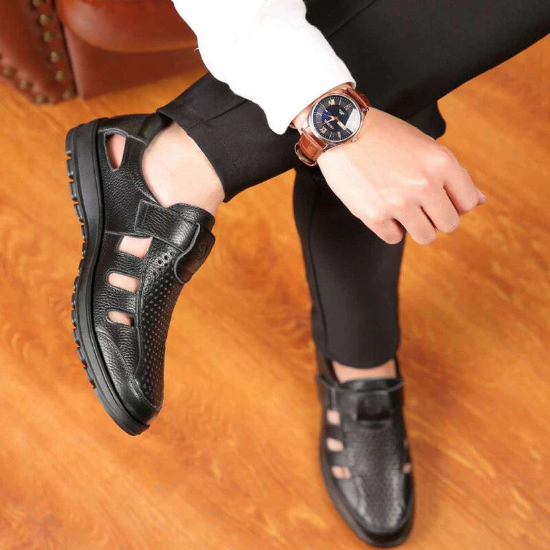Men's Casual Sandals Summer Roman Non-slip Outdoor Closed Toe Slippers Beach