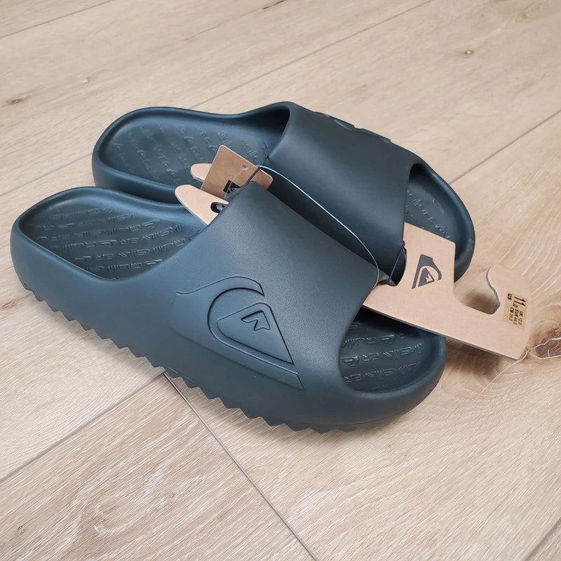 New Quiksilver Cloudbreak Black Slides Slippers Sandals Mens Size 12