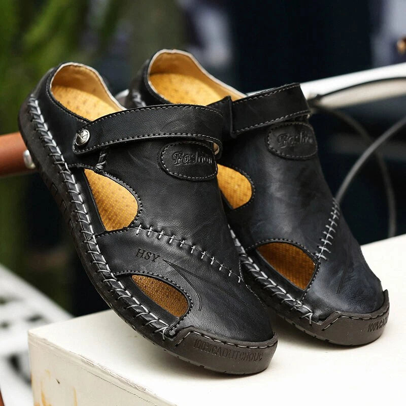 Summer Sandals Men Leather Roman Slipper Outdoor Sneaker Beach Trekking Sandals