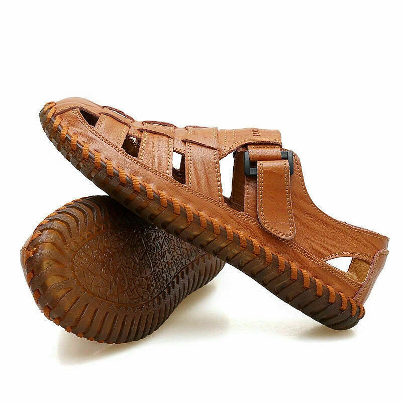 Men's Hiking Sandal Fisherman Beach Shoes COW Leather Sandals SLIPPER SD099