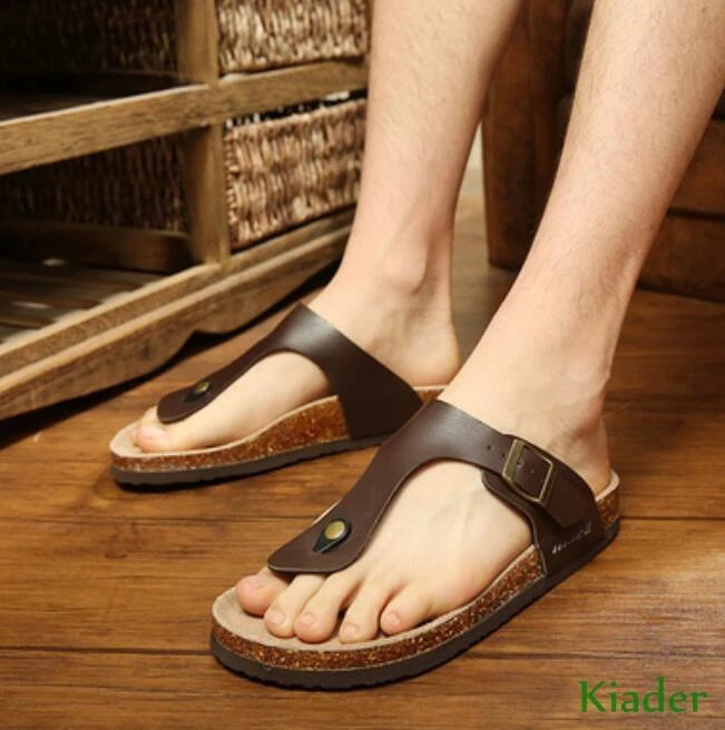 Fashion Mens buckle flat comfy casual slippers slingback beach Summer sandals sz