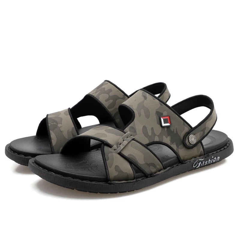 Outdoor Sandals Mens Slippers Fashion Breathable Beach Sandals Leather Sandalias